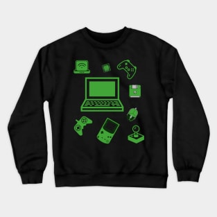 Gamer Icons Console Laptop Mouse Joystick Chip Wi-fi Crewneck Sweatshirt